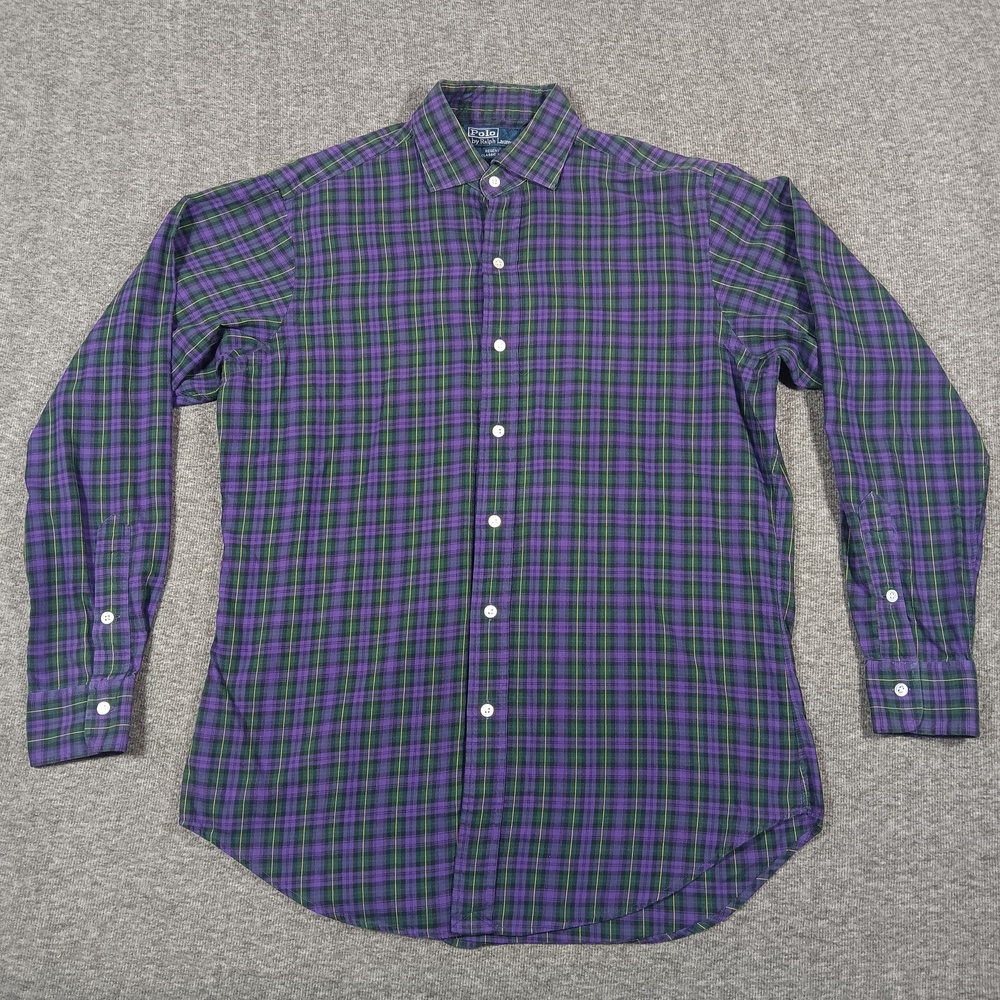 Polo Ralph Lauren Shirt Mens Medium Plaid Regent Classic Fit Button Up